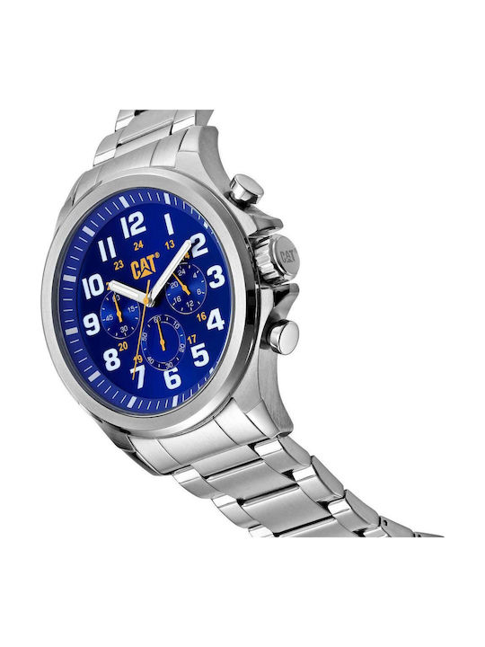 Operator Men's Watch Chronograph Battery with Silver Metal Bracelet