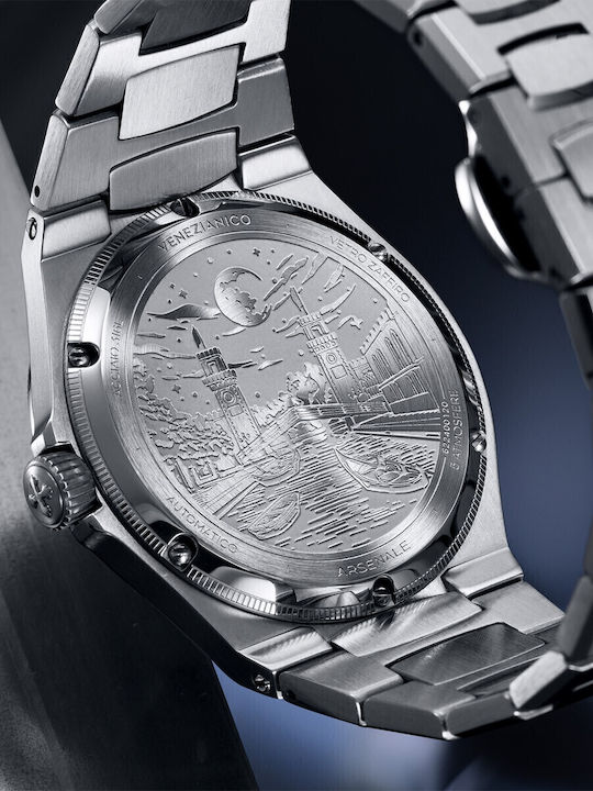 Venezianico Herrenuhr Automatisch mit Silber Metallarmband