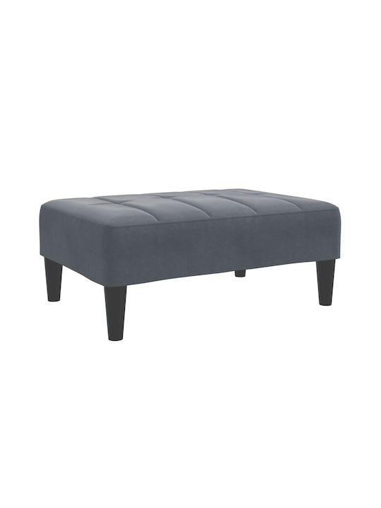 Velvet Upholstered Footstool Dark Gray 77x55x31 cm