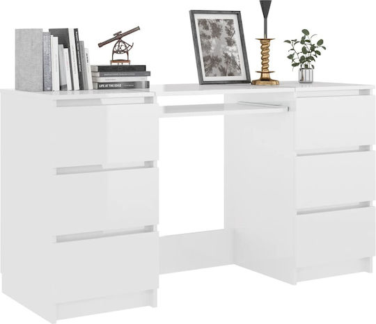 Desk Wooden White 140x50x77cm