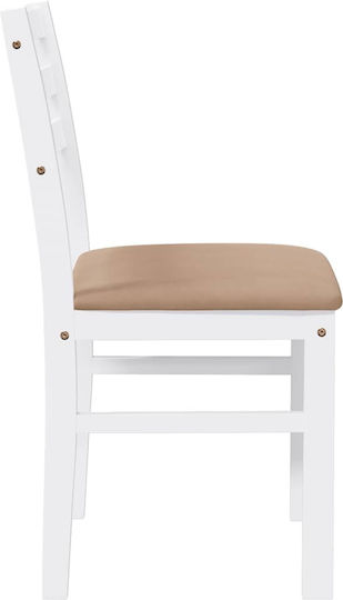 Scaune Sala de mese Lemn Alb 2buc 40.5x49x84.5buc