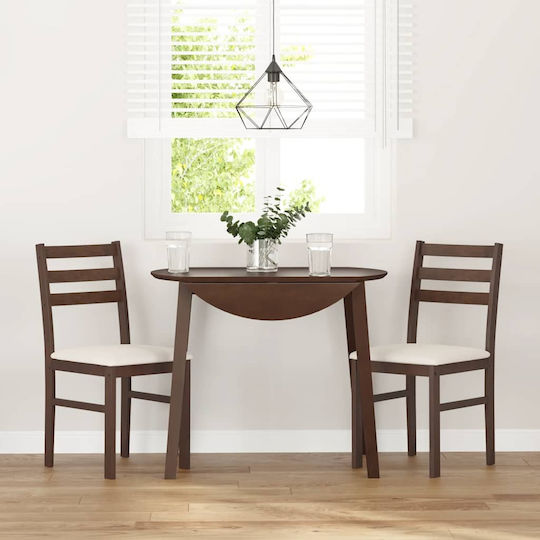 Dining Room Wooden Chair Coffee 40.5x49x84.5cm 2pcs