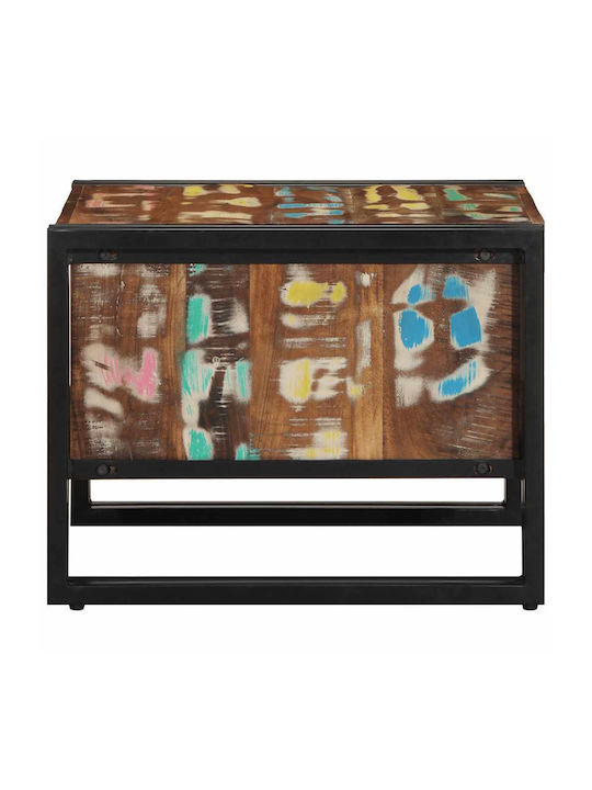 Square Side Table Made of Solid Wood Multicolour M50xL50xH38cm