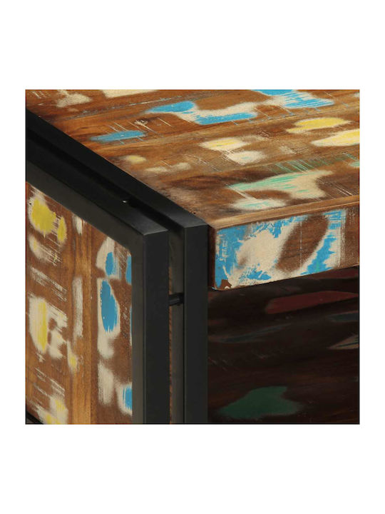 Square Side Table Made of Solid Wood Multicolour M50xL50xH38cm