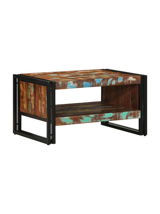 Rectangular Side Table made of Solid Wood Multicolour 70x50x38 cm