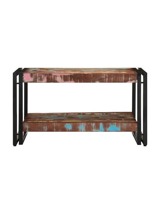 Rectangular Side Coffee Table Made of Solid Wood Multicolour W70xL50xH38cm