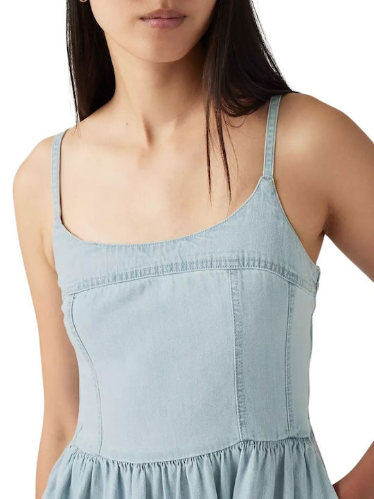 Alessie Summer Midi Denim Dress Medium Wash