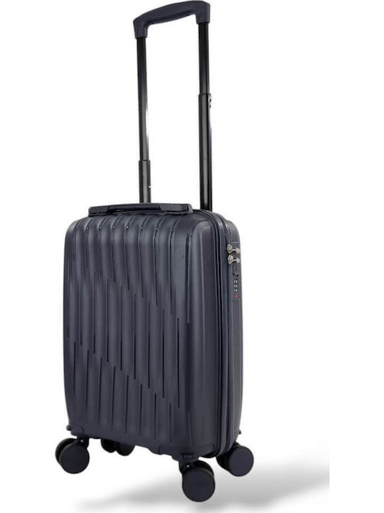 Playful Bags Cabin Travel Suitcase Hard Blue with 4 Wheels Height 40cm