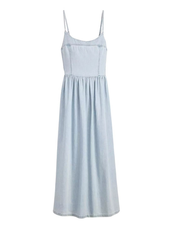 Alessie Summer Midi Denim Dress Medium Wash