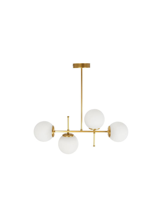 GloboStar Globus Pendant Ceiling Light Gold for 4 Bulbs E27 70x30x65cm