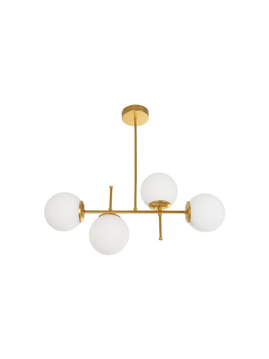 GloboStar Globus Pendant Ceiling Light Gold for 4 Bulbs E27 70x30x65cm