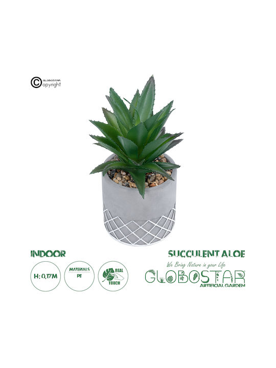 Globostar? Artificial Garden Succulent Aloe 21096 Decorative Plant Succulent Aloe H17cm