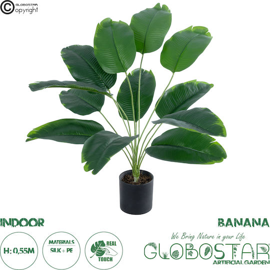 Künstliche Pflanze im Topf Musa Banana Grün 55cm GloboStar