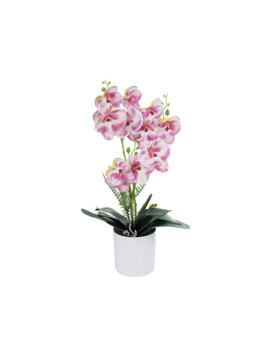 Globostar Artificial Garden Pink Orchid 21077 Decorative Plant Pink Orchid H45cm