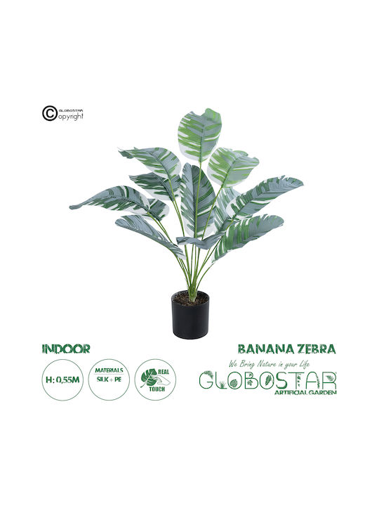 Globostar? Plantă decorativă artificială Banană Zebra pentru grădină 20930 Banană Zebra H55cm