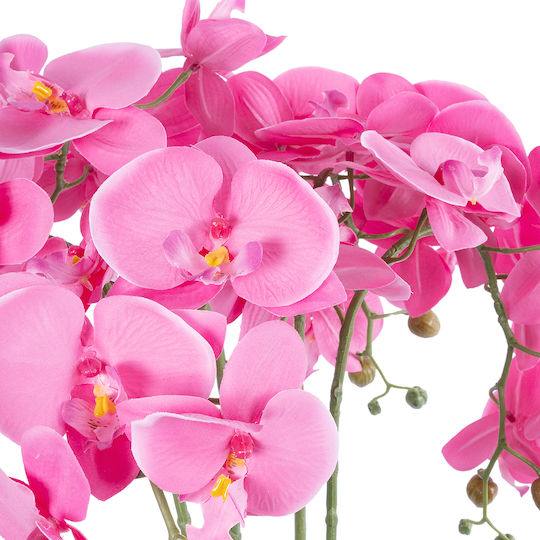 Globostar künstlicher Gartenrosa-Orchidee 21124 Dekorpflanze Rosa-Orchidee H50cm