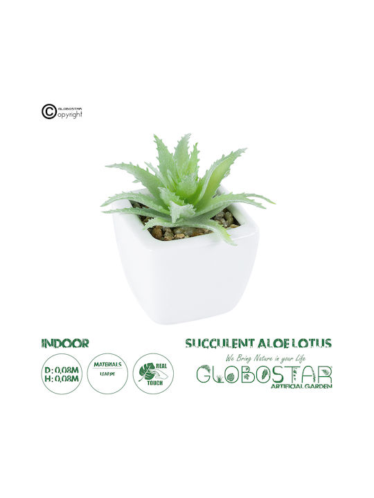 Globostar Artificial Garden Succulent Aloe Lotus 20976 Decorative Plant Succulent Aloe Lotus H8cm