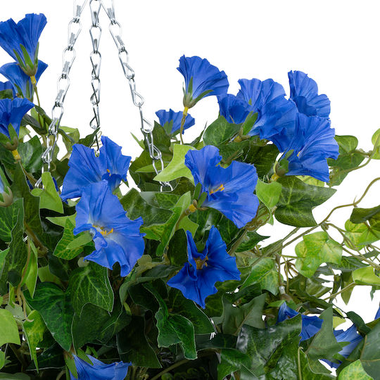 Globostar Artificial Garden Morning Glory Hanging Plant 20636 Artificial Hanging Decorative Plant Orchid Y55cm