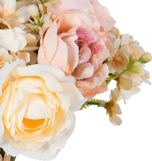 Strauß aus künstlichen Blumen Pfingstrose Mehrfarbig 26cm GloboStar