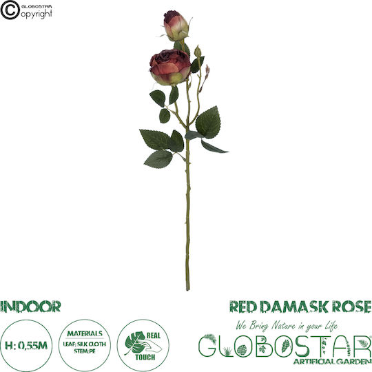 Künstlicher dekorativer Zweig Rose Rot 55cm GloboStar