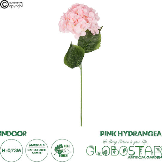 Dekorative künstliche Blume Hortensie Rosa 73cm GloboStar