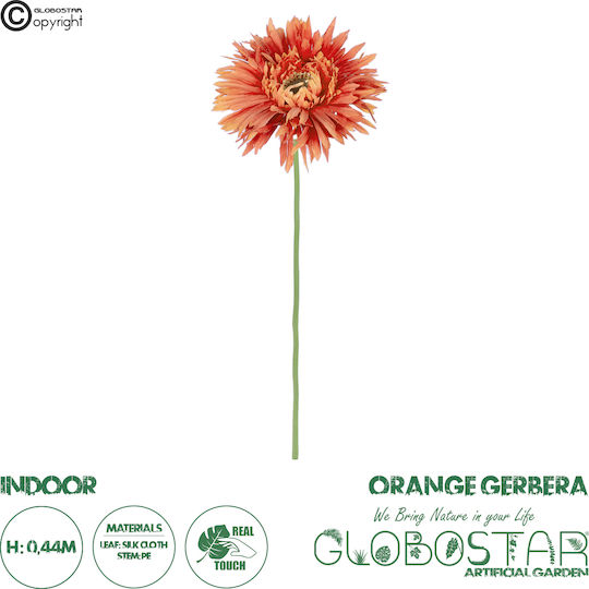 Decorative Artificial Flower Rose Orange 44cm GloboStar