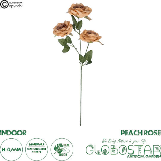 Decorative Artificial Flower Peach Pink 66cm GloboStar