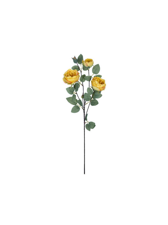 Decorative Artificial Flower Rose Yellow 70cm GloboStar