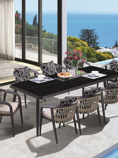 Outdoor Dining Set Jardin 8 Pieces Anthracite with Pillows E6742 S2