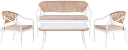 Woodwell Garten- und Outdoor-Möbelsets Palermo 4 Stück Weiß E257,1