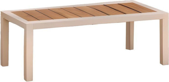 Pakketo Garten- und Outdoor-Möbelsets Typsatz Wohnbereich 4 Stücke Beige-Weiß mit Kissen