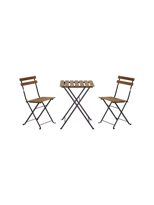 Set Sala De Mese Pentru Spații Exterioare Mici Donta 3 Piese Negru