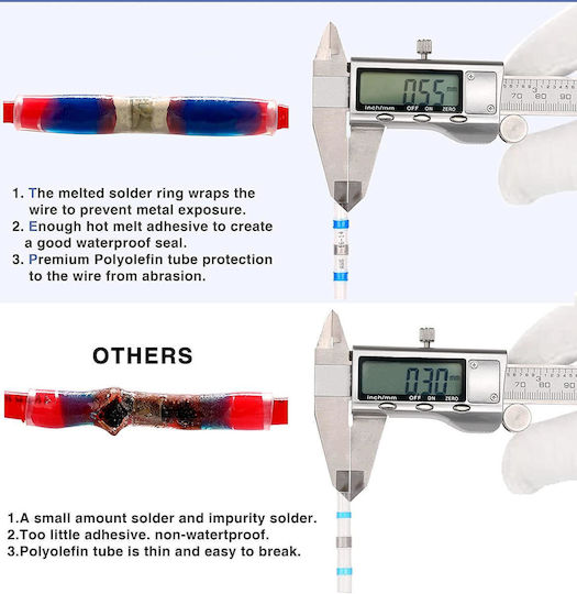Set 120 Conectori Electrice Profesionali Termocontractabili Onuvio Tuburi Termocontractabile Impermeabile cu Flux pentru Lipire și Etanșare, Cutie de Transport