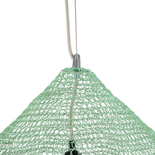 GloboStar Kentucky Ceiling Light Green Grid with E27 Socket 60x50x50cm