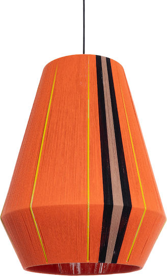 GloboStar Habana Hängelampe Orange Boho Raster mit Fassung E27 50x52x60cm.