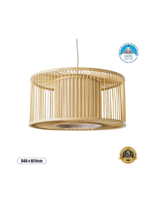GloboStar Hibiscus Hanging Ceiling Light Beige Boho Grid with E27 Socket 40x20x20cm