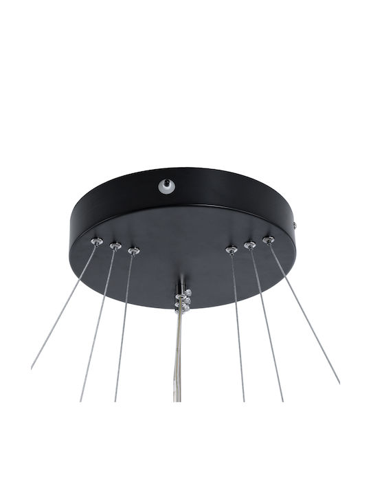 GloboStar Diamond Κρεμαστό Φωτιστικό Μαύρο LED με Ρυθμιζόμενο Λευκό Φως 94.5x68.5εκ.