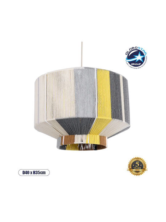 GloboStar Salerno Pendant Light Yellow Boho Grid with Socket E27 42x42x35cm