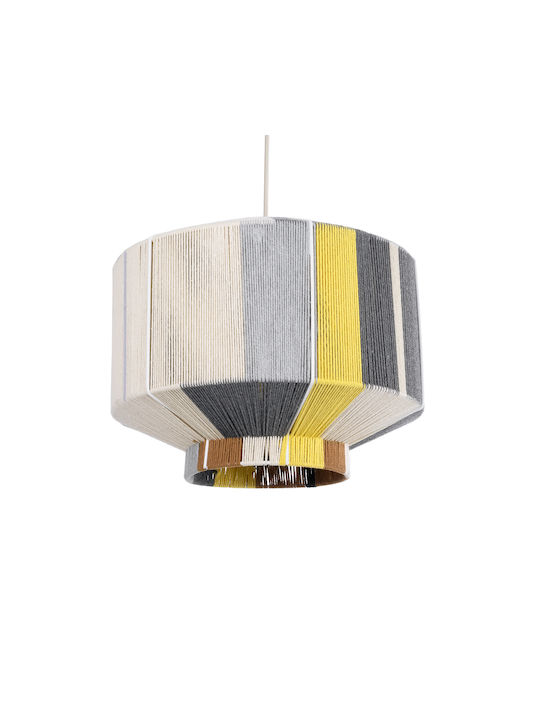 GloboStar Salerno Pendant Light Yellow Boho Grid with Socket E27 42x42x35cm