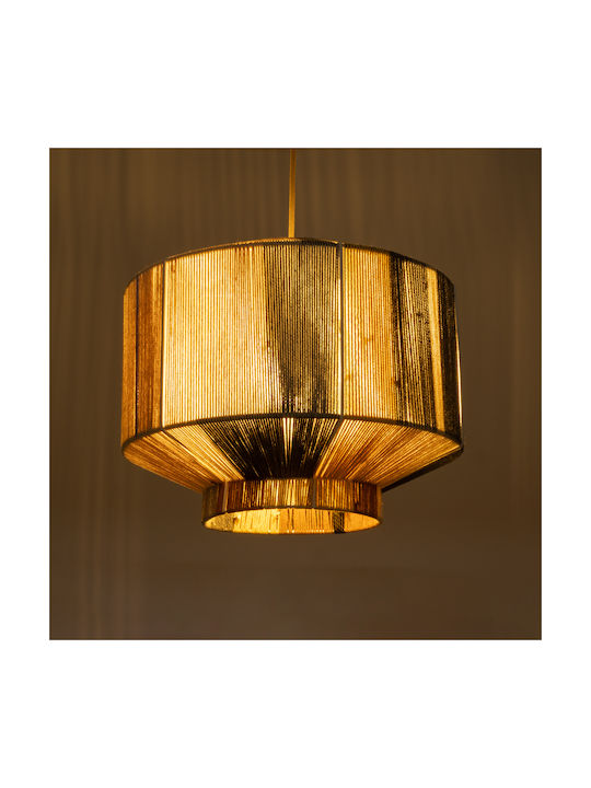 GloboStar Salerno Pendant Light Yellow Boho Grid with Socket E27 42x42x35cm
