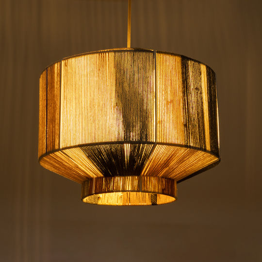 GloboStar Salerno Pendant Light Yellow Boho Grid with Socket E27 42x42x35cm