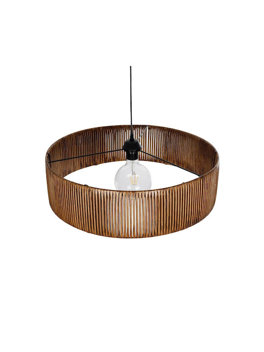 GloboStar Rattan Pendant Light Brown Boho with Socket E27 55x55x90cm