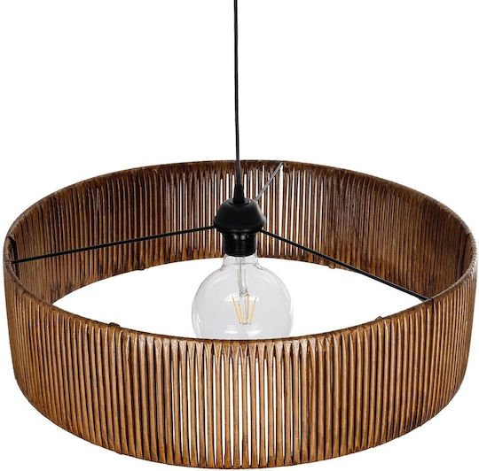 GloboStar Rattan Pendant Light Brown Boho with Socket E27 55x55x90cm