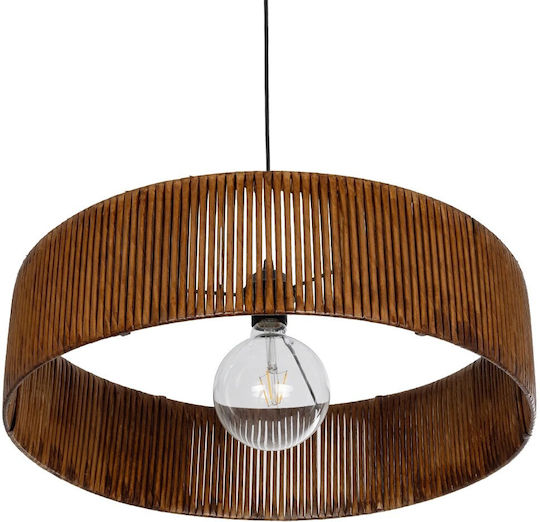 GloboStar Rattan Pendant Light Brown Boho with Socket E27 55x55x90cm