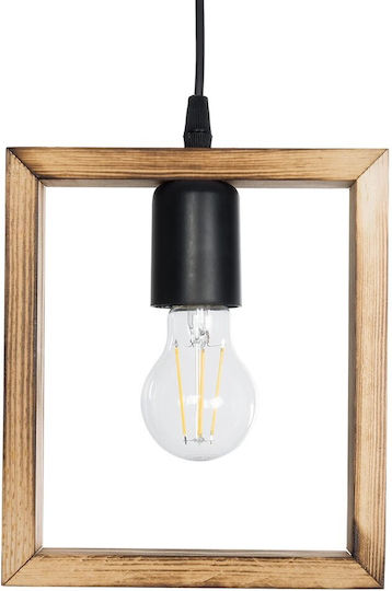 GloboStar Edison Pendant Light Beige with Socket E27 18.5x18.5x66cm