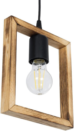 GloboStar Edison Pendant Light Beige with Socket E27 18.5x18.5x66cm