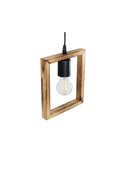 GloboStar Edison Pendant Light Beige with Socket E27 18.5x18.5x66cm