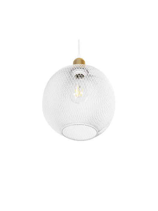 GloboStar Wire Pendant Light White Grid with Socket E27 29x29x90cm
