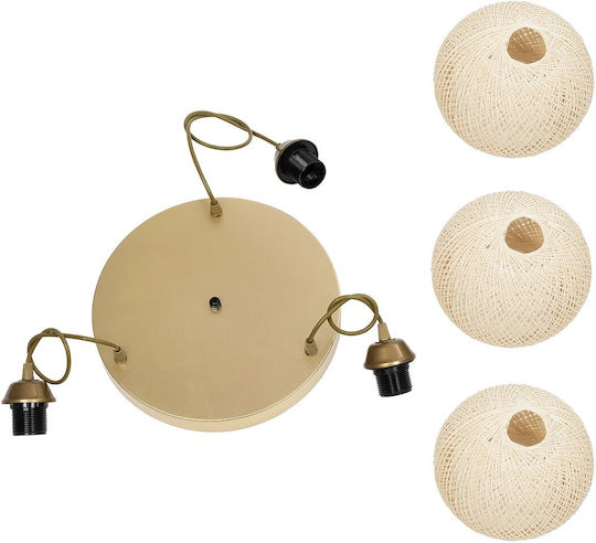 GloboStar Yasam Hängelampe Beige Boho mit Seil für Fassung E27 35x35x80cm.