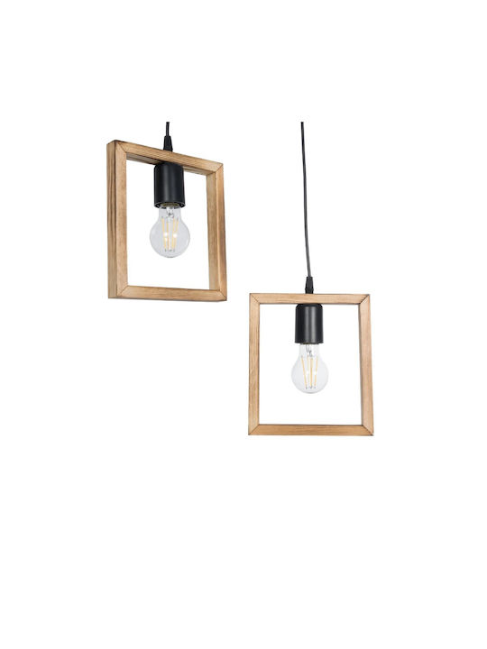 GloboStar Edison Pendant Light Beige with Socket E27 43x43x83cm